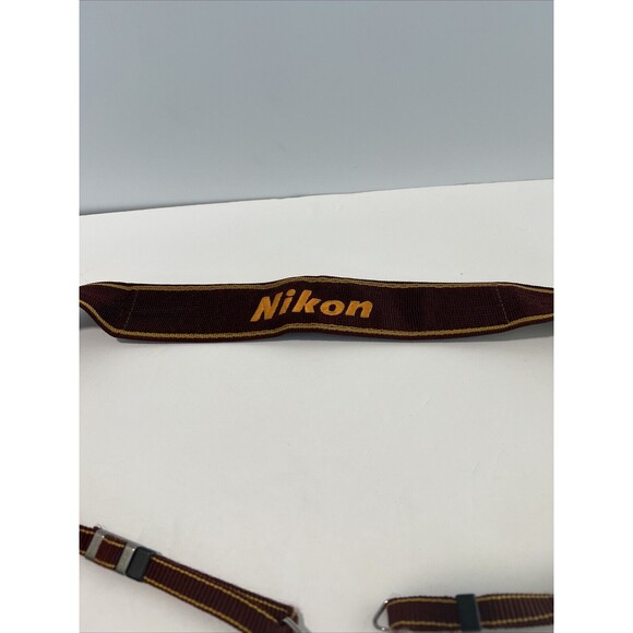 VTG Nikon Nylon 2” Wide Camera Neck Shoulder Strap Japan Maroon Orange 40” - Picture 2 of 7